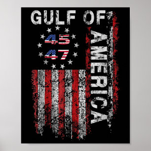 Poster Golfo Da América Dos Eua Trump Saudação Do Patrio