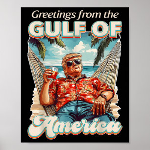 Poster Golfo Da América Dos Eua Trump Saudação Do Patrio