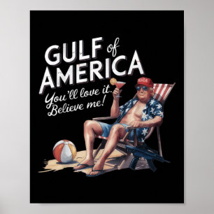 Poster Golfo Da América Eua Funny Trump Usa Beach