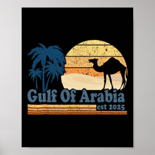 Poster Golfo da Arábia Est 2025 Trump Golfo Arábico Engra