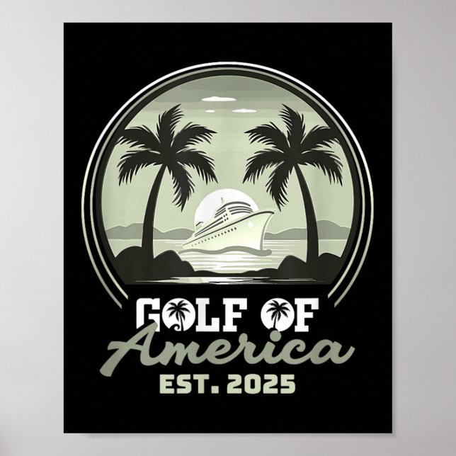 Poster Golfo De Bandeira Americana 2025 (Frente)