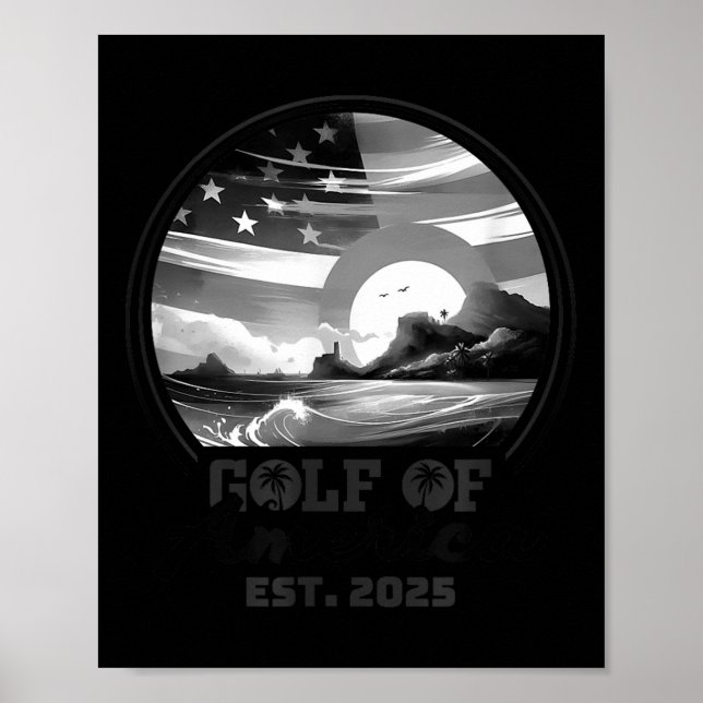 Poster Golfo De Bandeira Americana 2025 (Frente)
