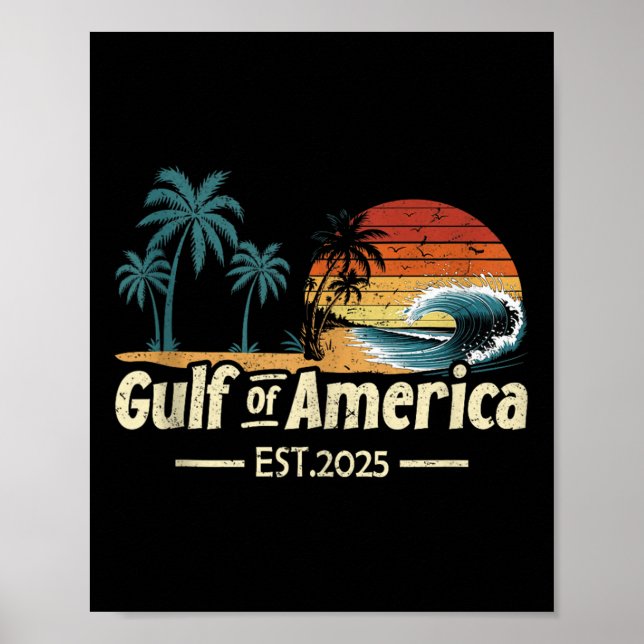 Poster Golfo De Bandeira Americano 2025 (Frente)