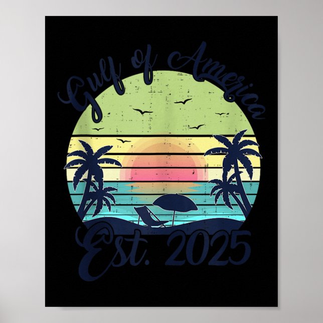 Poster Golfo De Bandeira Americano 2025 (Frente)