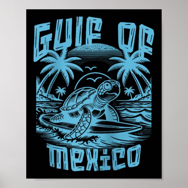 Poster Golfo De Retro-Verão Do México (Frente)