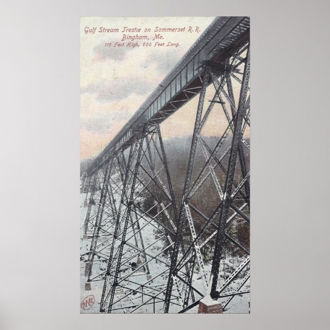 Poster Golfo de Stream Trestle na Ferrovia Somerset (Frente)