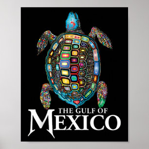 Poster Golfo De Tartaruga Do Mar Retro No México Nunca Es