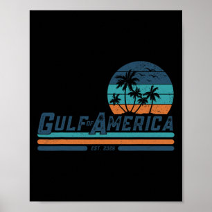 Poster Golfo De Vintage Da América Do Norte Golfo México