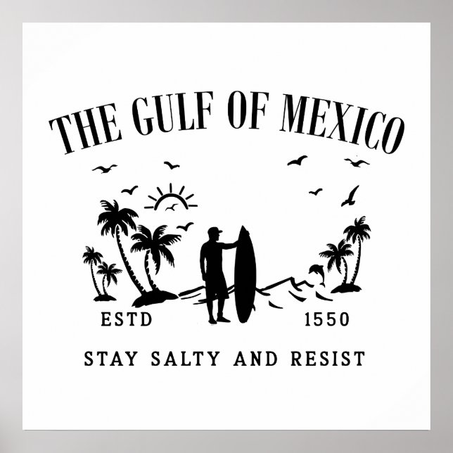 Poster Golfo do México continue salgado e resista (Frente)