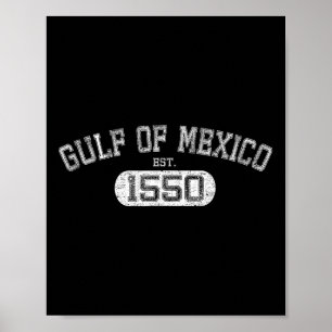 Poster Golfo Do México Est 1550 Retro Vintage Golfo Para