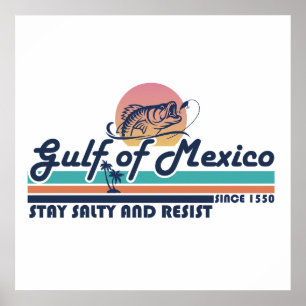 Poster Golfo do México fica salgado e resiste à pesca