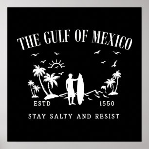 Poster Golfo do México ficam salgados e resistem