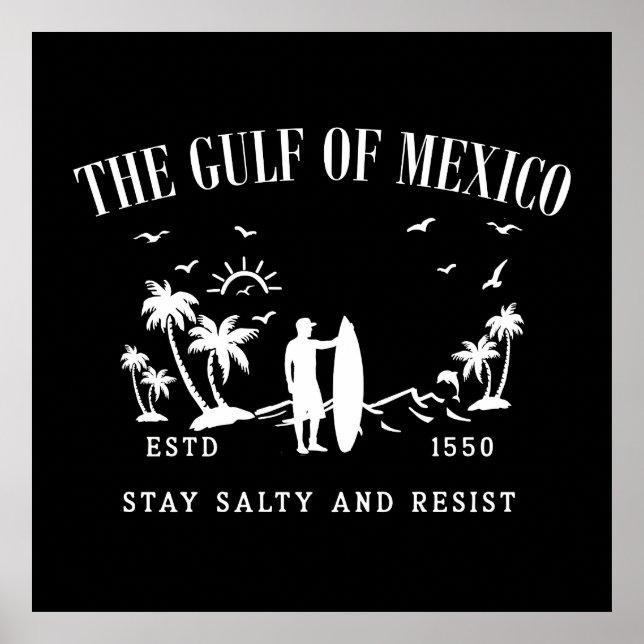 Poster Golfo do México ficam salgados e resistem (Frente)