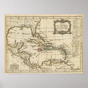 Poster Golfo do México, Ilhas do Caribe