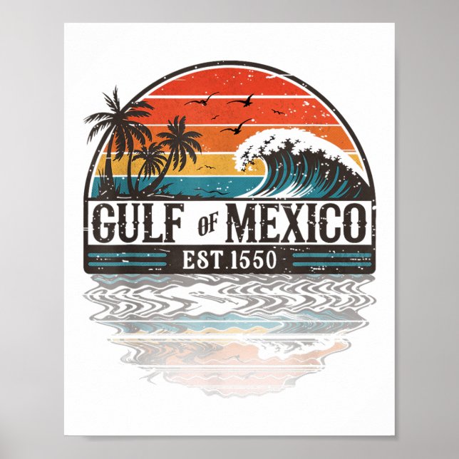 Poster Golfo Do México Para Retro Retro Beach (Frente)
