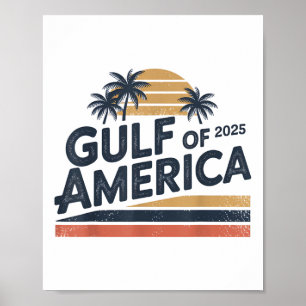 Poster Golfo Dos Eua América 2025 Retro Vintage American