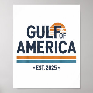 Poster Golfo Dos Eua América 2025 Vintage American Flag M