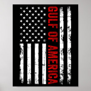 Poster Golfo Dos Eua América Leste 2025 Flag Patrioti Ame
