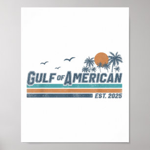Poster Golfo Dos Eua América Leste 2025 Retro Vintage Bea
