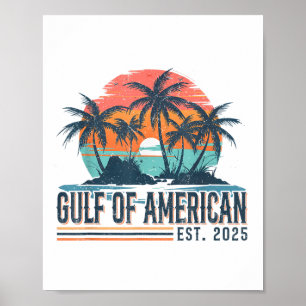 Poster Golfo Dos Eua América Leste 2025 Retro Vintage Bea