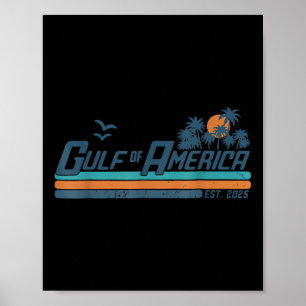Poster Golfo Dos Eua América Leste 2025 Retro Vintage Bea