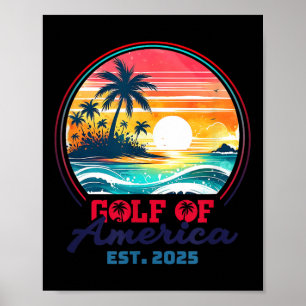 Poster Golfo Dos Eua América Leste 2025 Retro Vintage Bea