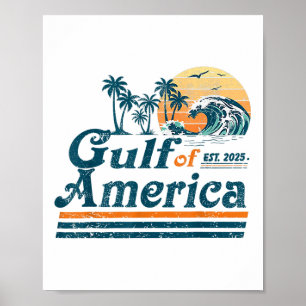 Poster Golfo Dos Eua América Leste 2025 Retro Vintage Bea