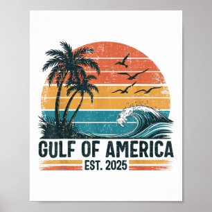 Poster Golfo Dos Eua América Leste 2025 Retro Vintage Bea