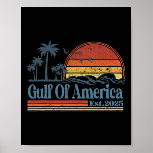 Poster Golfo Dos Eua América Leste 2025 Retro Vintage Bea