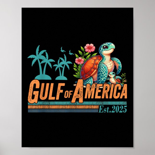 Poster Golfo Dos Eua América Oriental 2025 Turtle Golfo M (Frente)