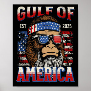 Poster Golfo Dos Eua América Trump Funny Bigfoot México