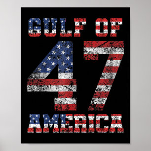Poster Golfo Dos EUA América Trump Saudação Do Patriota