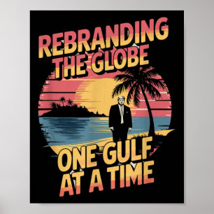 Poster Golfo EUA América Humorosa Trump Patriótico 2025
