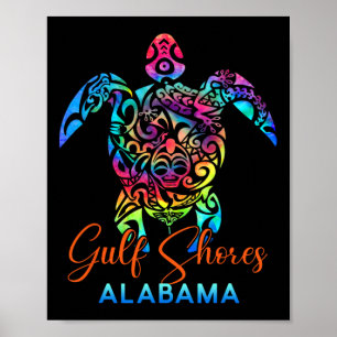 Poster Golfo Pérsico Alabyma Turtle Sum Vacinação Familia