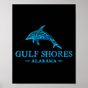 Poster Golfo Pérsico Albânia Retro Dolphin Boys Toddl