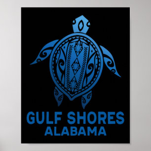 Poster Golfo Pérsico Albânia Tribyl Tattoo Blue Sea Turtl