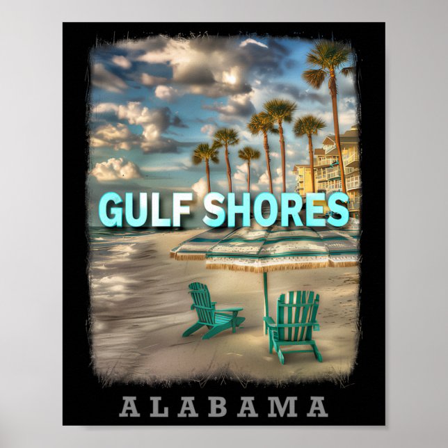 Poster Golfo Shores Alabama Al Beach Paraíso Sd667 (Frente)