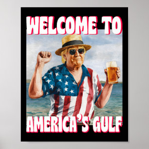Poster Golfo Trump Do Funny Da América Dos Eua Golfo Do M