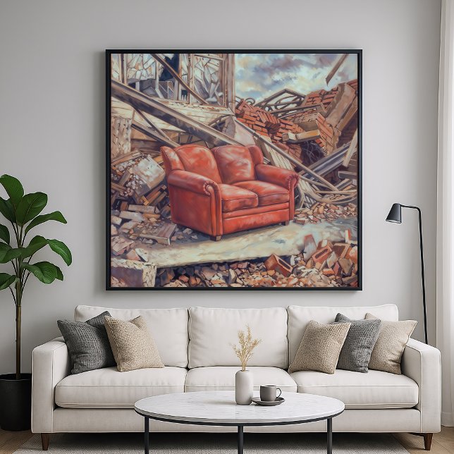 Poster Golpe Vermelho Na Rubble - Arte De Beleza Inespera (Criador carregado)