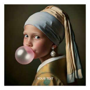Póster Goma-Bolha Rosa Fantasia