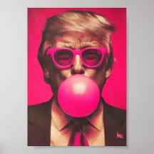 Goma de Mascar Trump Bolha Rosa Divertida e Legal