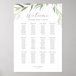 Poster Goma Eucalyptus deixa um gráfico verde de lugares