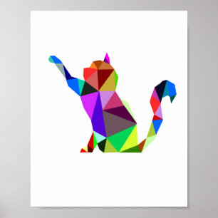 Poster Gométrico WPAP Cat Design 2   Imprimível   Wall Ar