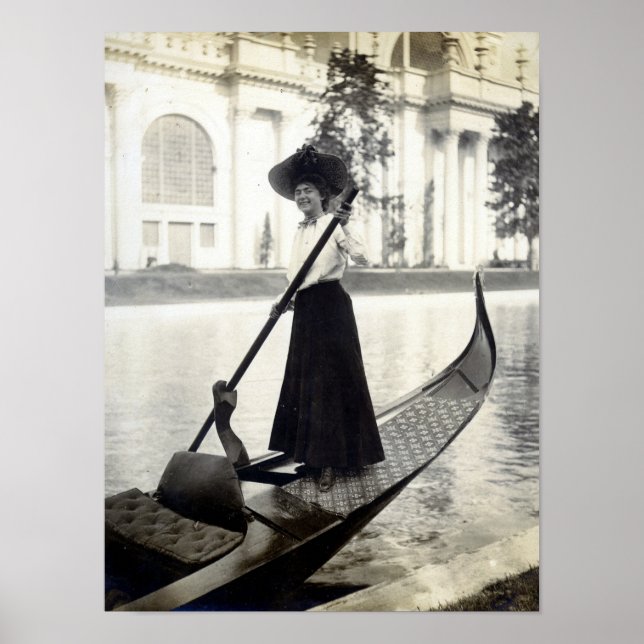Poster Gondola Girl, 1904 Exposição Louis Rua, (Frente)