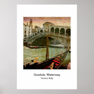 Poster - Gondola Waterway Venice Itália