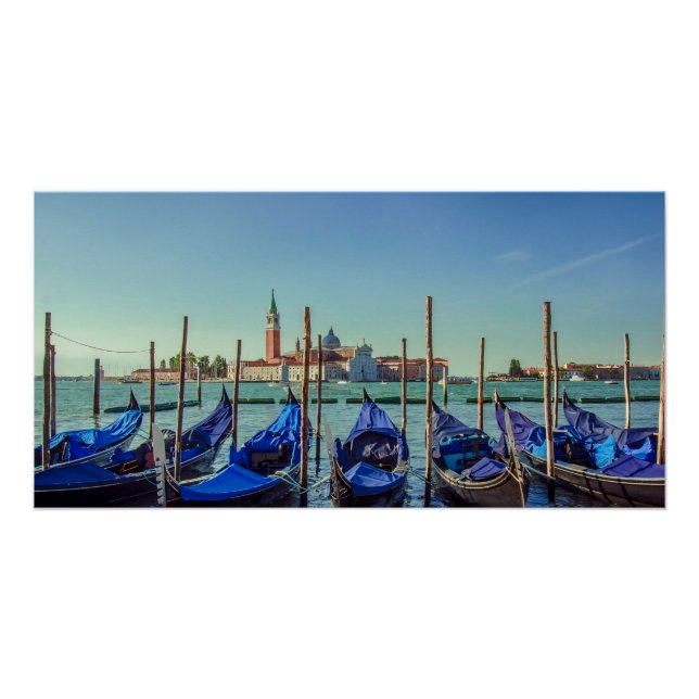 Póster Gondolas em Veneza, Itália (Frente)