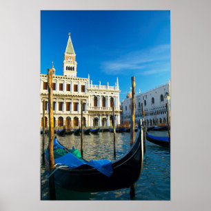 Póster Gôndolas no Grande Canal perto do Palácio do Doge