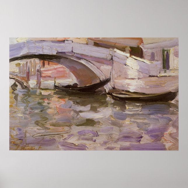 Póster Gôndolas por John Singer Sargent, Arte Impressioni (Frente)