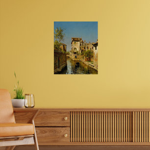 Poster Gondoleiro num Canal Veneziano