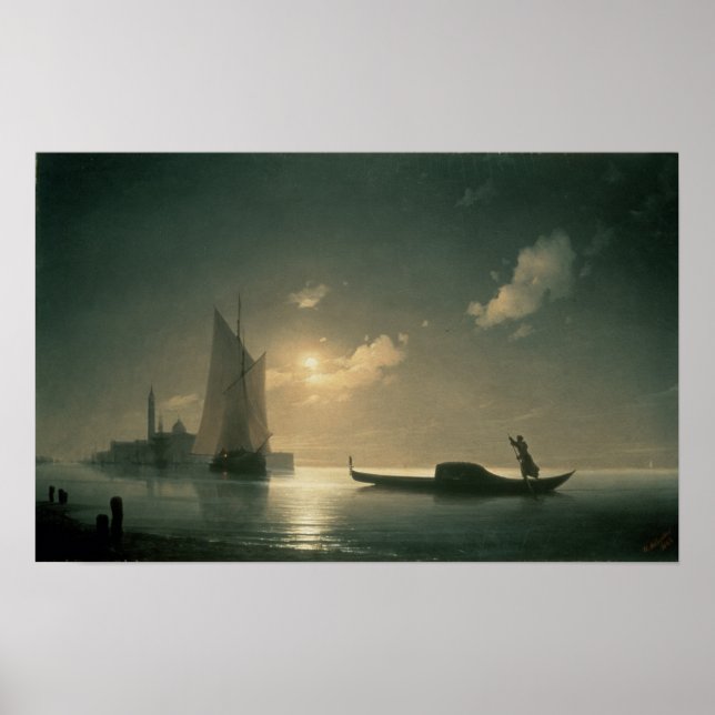 Póster Gondolier at Sea by Night, 1843 (Frente)